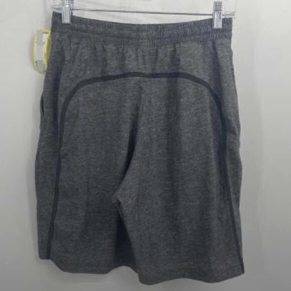 Lululemon Mens Size S Athletic Shorts Elastic Waist Gray Zipper Pocket 9" Inseam - Picture 2 of 8